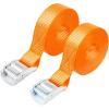 imageCartman 1quot x 12 Lashing Straps Cargo TieDown Strap Up to 600lbs 6pk in Carry Bag BlackOrange