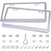 imageCartman 2 Holes License Plate Frame Stainless Steel Car Licence Plate with Screws Washers Caps for US Standard Pack of 2