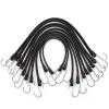 imageCartman Rubber Bungee Cords Set 20Pack 15 Inch 23 Max Stretch Heavy Duty Black Tie Down Straps for Outdoor Tarp Covers21Inch10PK