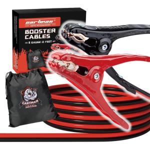 imageCARTMAN 4 Gauge 20 Feet Jumper Cables Automotive Booster Cables with Carry Bag for Car SUV and Pickup Trucks12Feet 8Gauge