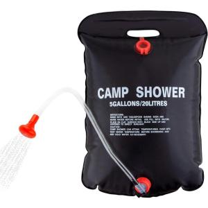 imageCARTMAN 5 Gallons Portable Solar Camping Shower Bag for Outdoor Traveling Hiking Summer Shower1pack Black
