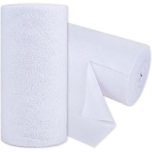 imageCARTMAN 60 Pack Microfiber Cleaning Cloth Reusable Tear Away Towels Roll 12quotx12quot MultiPurpose Microfiber Towels Lint Free Absorbent Cleaning Rags for Kitchen Car Glass White60pk White