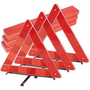 imageCARTMAN Foldable Warning Triangle Emergency Warning Triangle Reflector Safety Triangle Kit Pack of 3 with Storage CaseCross Base