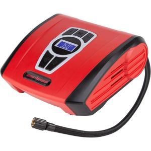 imageCARTMAN Tire Inflator Portable Air Compressor Auto Air Pump for CarBike with Digital Pressure Gauge ampamp LED Light RedRed