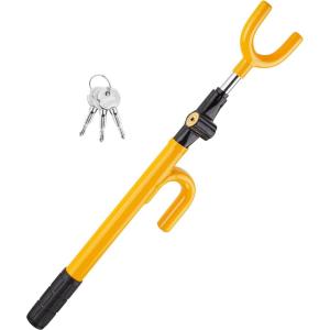 imageCARTMAN Vehicle Steering Wheel Lock Car Anti Theft Security Lock with Adjustable Length Fit for Cars Trucks Vans and SUVsYellow