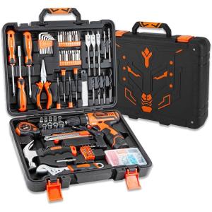 imageCartman 149 Piece Tool Set General Household Hand Tool Kit with Cordless Screwdriver Blue198 PC