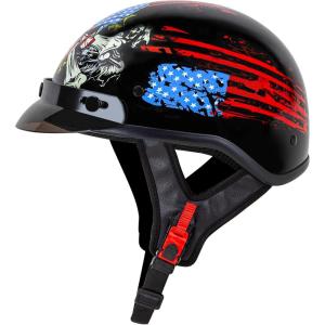 imageCartman Cruiser Scooter Motorcycle Half Face Helmet Patriotic Eagle USA Graphics DOT Approved for Bike Scooter ATV UTV Chopper XLargeFlag Skull