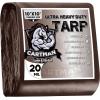 imageCARTMAN Finished Size 8x10 Feet Extra Thick 20 Mil Brown Ultra Heavy Duty Poly Tarp Multipurpose Protective Cover UV Resistant Waterproof Poly Tarpaulin with Reinforced EdgesBrownBrown 20mil