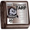 imageCARTMAN Finished Size 8x10 Feet Extra Thick 20 Mil Brown Ultra Heavy Duty Poly Tarp Multipurpose Protective Cover UV Resistant Waterproof Poly Tarpaulin with Reinforced EdgesBrownBrown 20mil