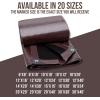 imageCARTMAN Finished Size 8x10 Feet Extra Thick 20 Mil Brown Ultra Heavy Duty Poly Tarp Multipurpose Protective Cover UV Resistant Waterproof Poly Tarpaulin with Reinforced EdgesBrownBlack 12mil