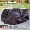imageCARTMAN Finished Size 8x10 Feet Extra Thick 20 Mil Brown Ultra Heavy Duty Poly Tarp Multipurpose Protective Cover UV Resistant Waterproof Poly Tarpaulin with Reinforced EdgesBrownBlack 12mil