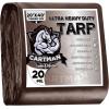 imageCARTMAN Finished Size 8x10 Feet Extra Thick 20 Mil Brown Ultra Heavy Duty Poly Tarp Multipurpose Protective Cover UV Resistant Waterproof Poly Tarpaulin with Reinforced EdgesBrownBrown 20mil