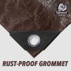 imageCARTMAN Finished Size 8x10 Feet Extra Thick 20 Mil Brown Ultra Heavy Duty Poly Tarp Multipurpose Protective Cover UV Resistant Waterproof Poly Tarpaulin with Reinforced EdgesBrownBrown 20mil