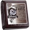 imageCARTMAN Finished Size 8x10 Feet Extra Thick 20 Mil Brown Ultra Heavy Duty Poly Tarp Multipurpose Protective Cover UV Resistant Waterproof Poly Tarpaulin with Reinforced EdgesBrownBlack 12mil