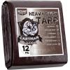 imageCARTMAN Finished Size 8x10 Feet Extra Thick 20 Mil Brown Ultra Heavy Duty Poly Tarp Multipurpose Protective Cover UV Resistant Waterproof Poly Tarpaulin with Reinforced EdgesBrownBlack 12mil