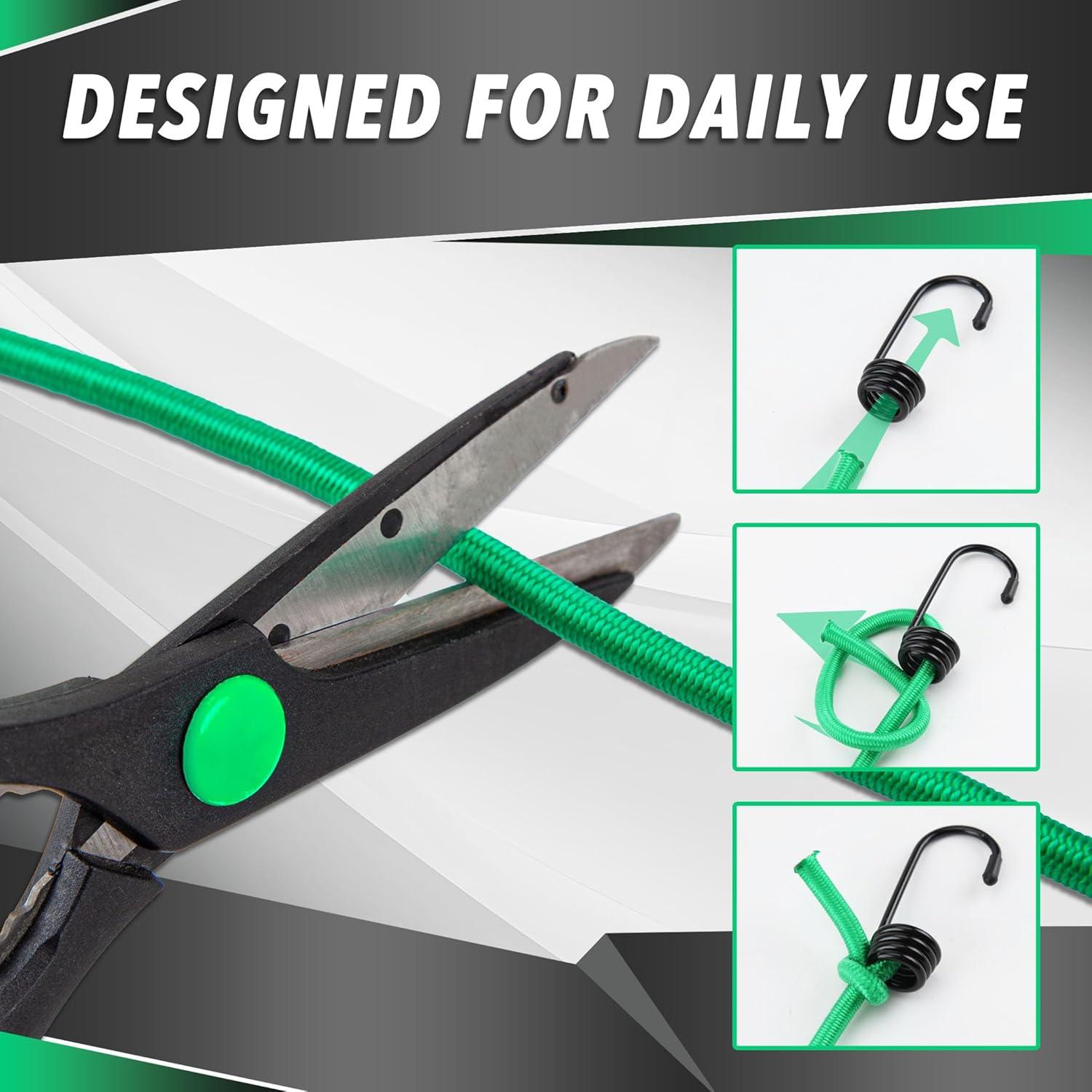 imageCARTMAN 38 Marine Grade Elastic Cord Crafting Stretch String 100ft with 4 Hooksfor Camping Kayak Deck Crafting Yellow ColorKhaki