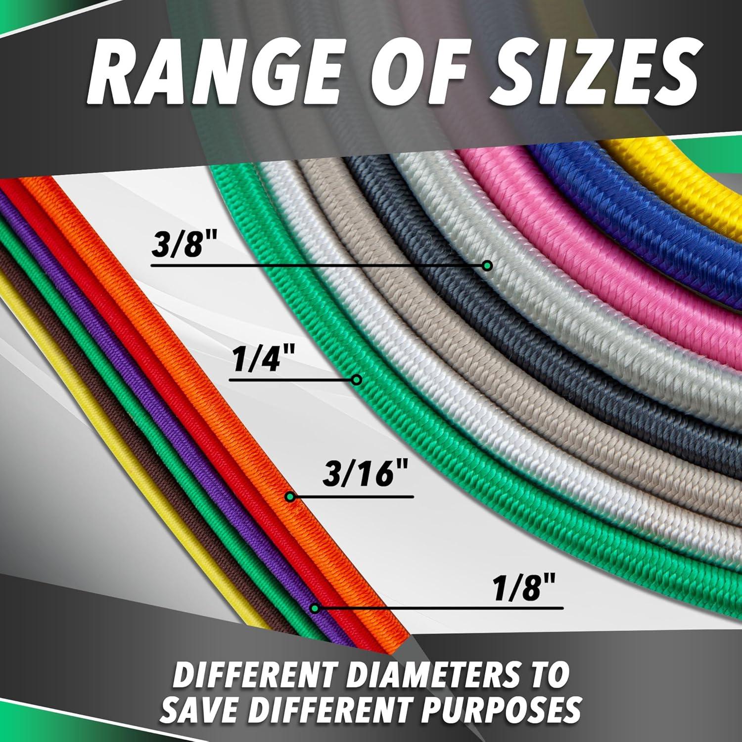 imageCARTMAN 38 Marine Grade Elastic Cord Crafting Stretch String 100ft with 4 Hooksfor Camping Kayak Deck Crafting Yellow ColorOrange