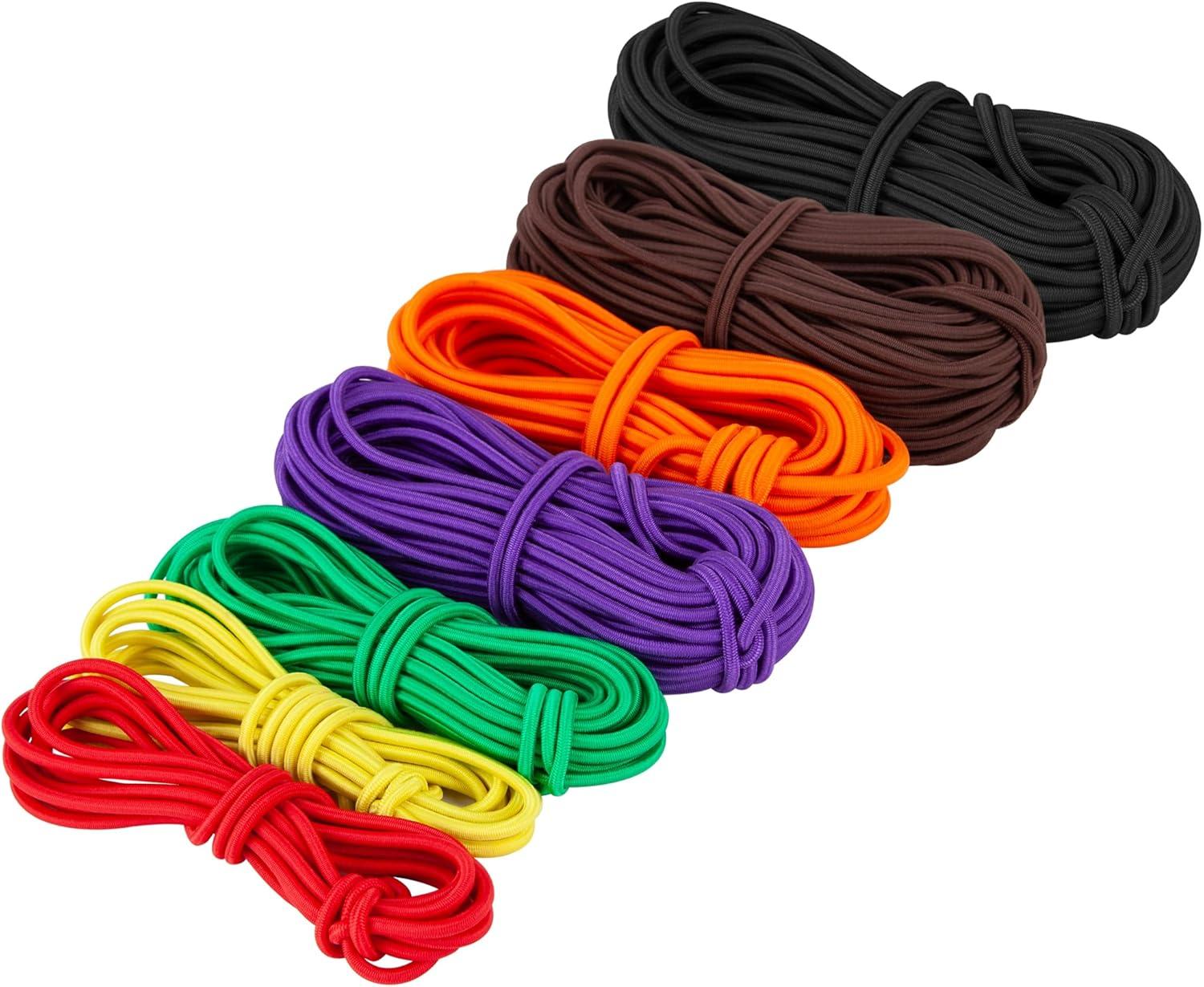 imageCARTMAN 38 Marine Grade Elastic Cord Crafting Stretch String 100ft with 4 Hooksfor Camping Kayak Deck Crafting Yellow ColorPurple