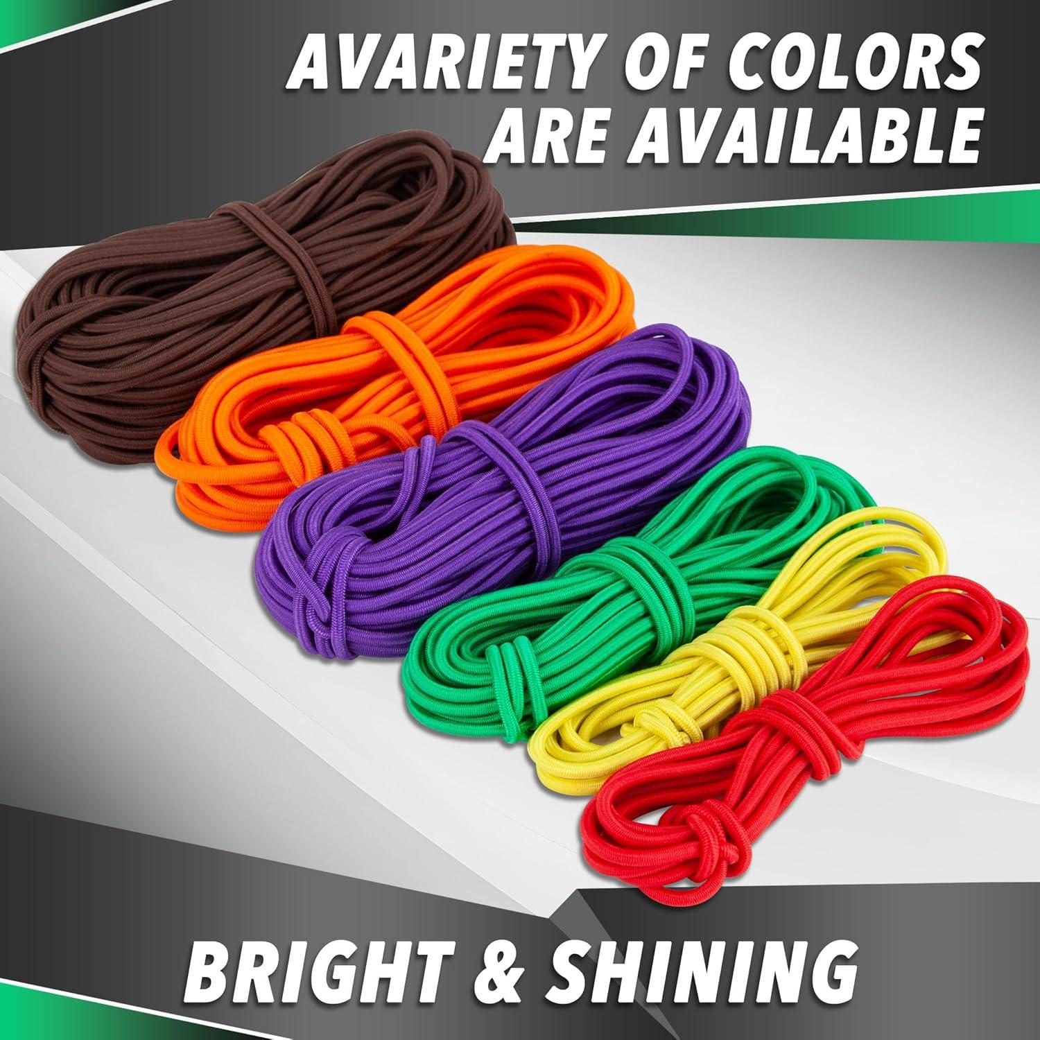 imageCARTMAN 38 Marine Grade Elastic Cord Crafting Stretch String 100ft with 4 Hooksfor Camping Kayak Deck Crafting Yellow ColorPurple