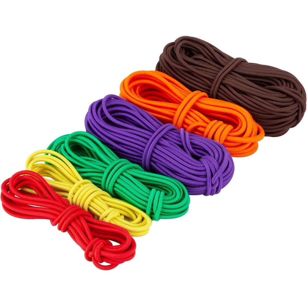imageCARTMAN 38 Marine Grade Elastic Cord Crafting Stretch String 100ft with 4 Hooksfor Camping Kayak Deck Crafting Yellow ColorPurple