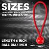 imageCartman 30 Pack 6 Inch Ball Bungee Cords Canopy Ties with Elastic String for Canopy Tarp Straps Tent Pure GreenRed