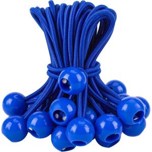 imageCartman 30 Pack 6 Inch Ball Bungee Cords Canopy Ties with Elastic String for Canopy Tarp Straps Tent Pure GreenBlue