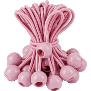 imageCartman 30 Pack 6 Inch Ball Bungee Cords Canopy Ties with Elastic String for Canopy Tarp Straps Tent Pure GreenPink