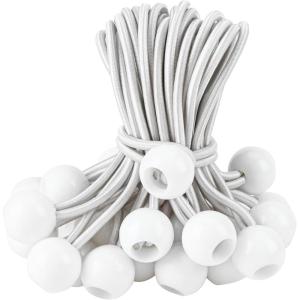 imageCartman 30 Pack 6 Inch Ball Bungee Cords Canopy Ties with Elastic String for Canopy Tarp Straps Tent Pure GreenWhite