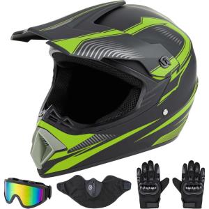 imageCARTMAN Adult Full Face Motorcycle Helmet DOT Approved Dirt Bike Helmet Matte Black and Red for Offroad ATV and MotocrossMedium