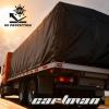imageCARTMAN 16 x 27 Flatbed Truck 18 Oz Lumber Tarp with 4 FT Drop  Black Heavy Duty Vinyl Waterproof Tarp for Trailers to Protect Cargo from Like Wind Rain Snow and Harsh Sunlight16x274x8