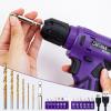 imageCARTMAN 20piece Tool Set with 8V Purple Cordless Drill Set Home Tool Kit