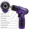 imageCARTMAN 20piece Tool Set with 8V Purple Cordless Drill Set Home Tool Kit