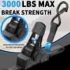 imageCARTMAN 4Pack Retractable Ratchet Straps 1 x 10 1500lbs Break Strength Heavy Duty Tie Down Straps with Soft Loops Ideal for Trucks Trailers ampamp Cargo2PK 3000LBS