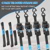 imageCARTMAN 4Pack Retractable Ratchet Straps 1 x 10 1500lbs Break Strength Heavy Duty Tie Down Straps with Soft Loops Ideal for Trucks Trailers ampamp Cargo4PK 1500LBS