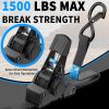 imageCARTMAN 4Pack Retractable Ratchet Straps 1 x 10 1500lbs Break Strength Heavy Duty Tie Down Straps with Soft Loops Ideal for Trucks Trailers ampamp Cargo4PK 1500LBS