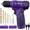imageCARTMAN 20piece Tool Set with 8V Purple Cordless Drill Set Home Tool Kit
