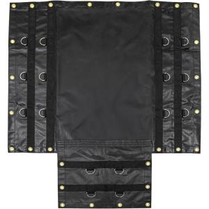 imageCARTMAN 16 x 27 Flatbed Truck 18 Oz Lumber Tarp with 4 FT Drop  Black Heavy Duty Vinyl Waterproof Tarp for Trailers to Protect Cargo from Like Wind Rain Snow and Harsh Sunlight16x274x8