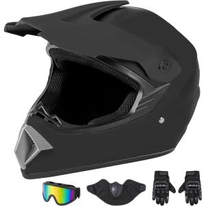 imageCARTMAN Adult Dirt Bike Helmets Motocross ATV Dirtbike Offroad Full Face Motorcycle Helmet DOT Approved Matte Black and BlueBlack