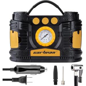 imageCARTMAN Warning Triangle DOT Approved and Portable 12V DC 110V AC Air Compressor Pump for Roadside Emergency