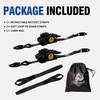 image:imageCARTMAN 2 Pack Retractable Ratchet Tie Down Straps 1 x 115 1500 lb  Auto Self Retracting Secure Soft Loops amp Storage Bag for Motorcycle ATV UTV Truck Trailer Kayak Furniture amp Cargo